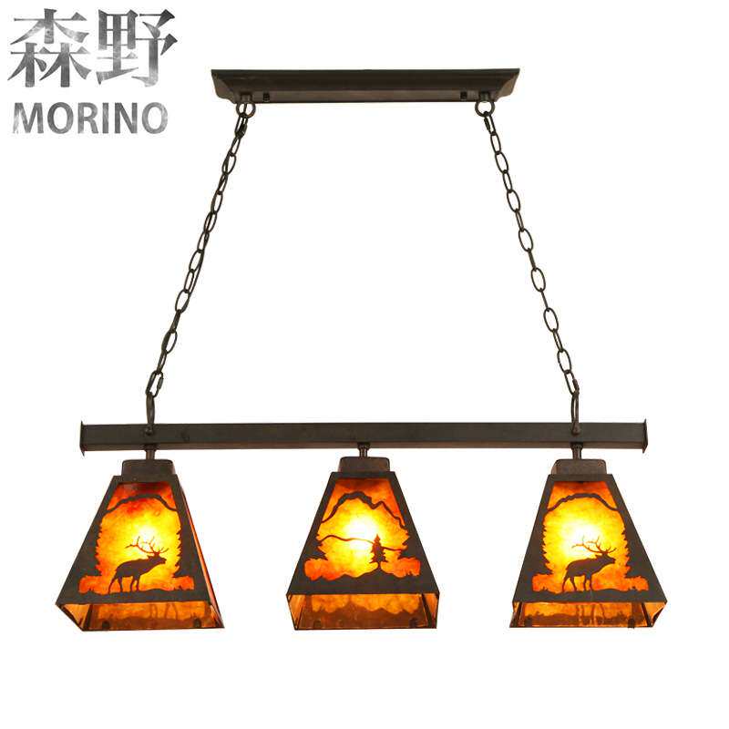 森野照明 美式乡村吊灯餐厅吧台阳台咖啡厅别墅民宿创意铁艺吊灯