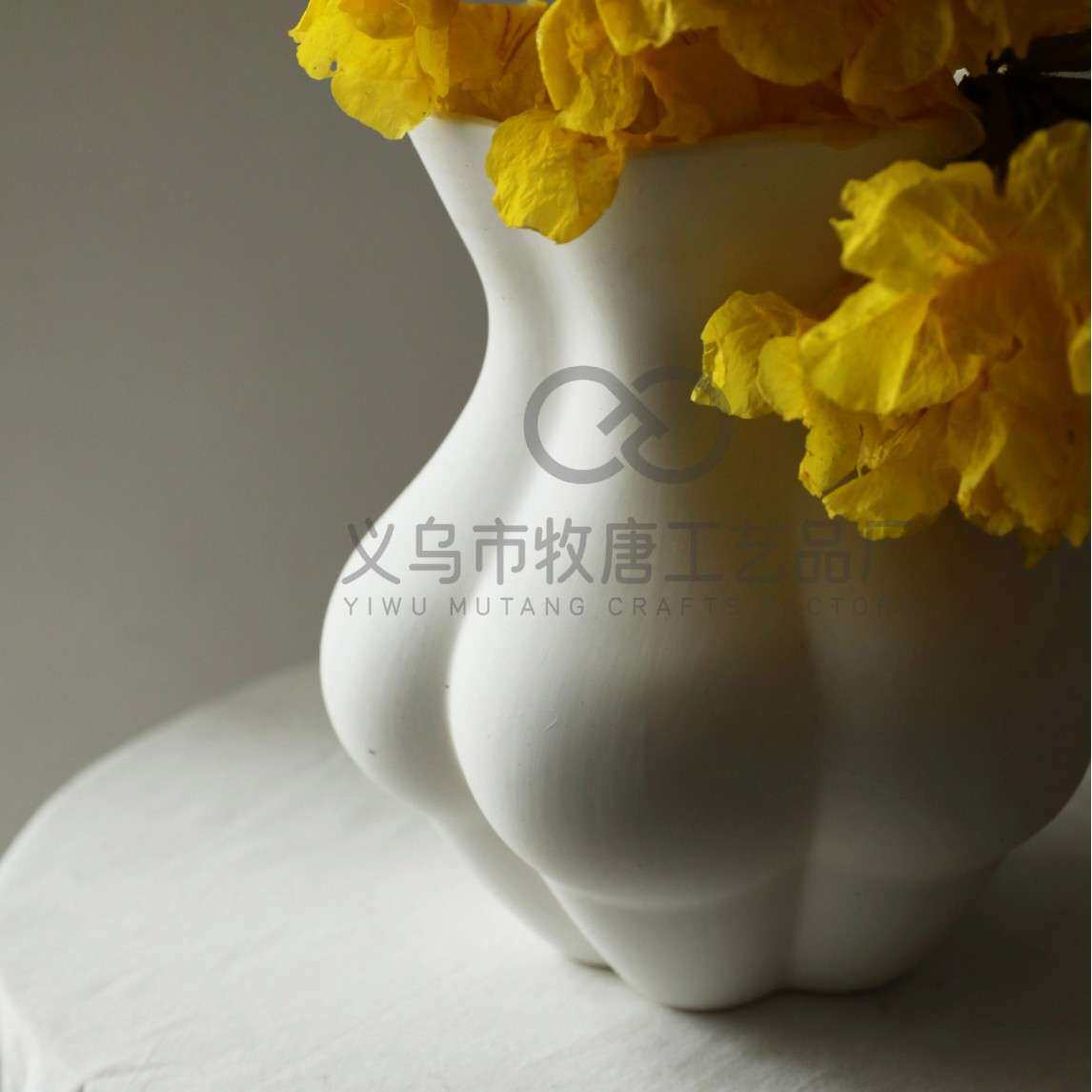 跨境欧式人体腰臀线花瓶哑光树脂家居装饰个性花瓶摆件插花家居餐