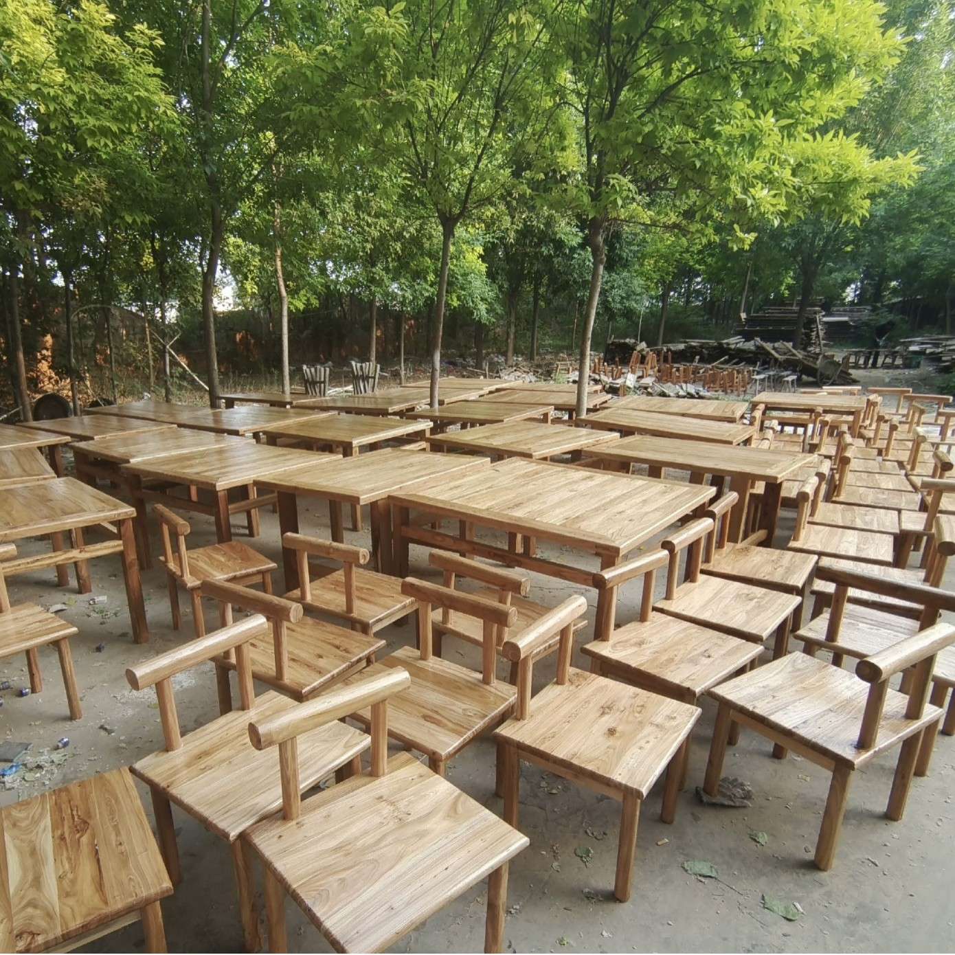 老榆木八仙桌实木小户型餐桌饭店民宿方桌新中式原木仿古茶桌茶几