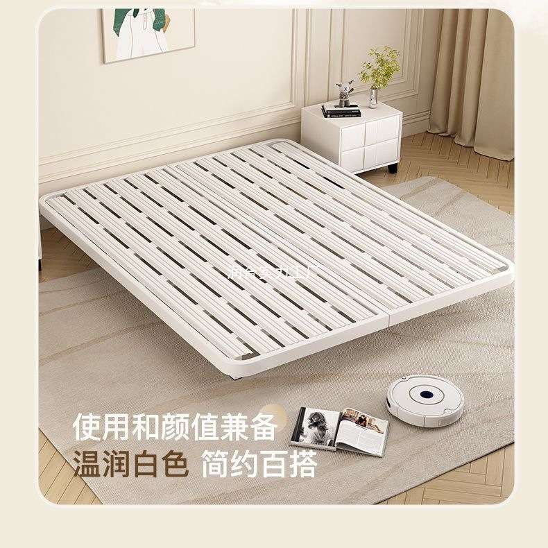 日式家用铁艺床简约无床头悬浮床架子排骨架加厚单人双人铁架子床