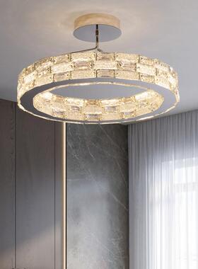 意式led吸顶灯客厅灯现代简约大气主卧室灯水晶轻奢中山灯具新款