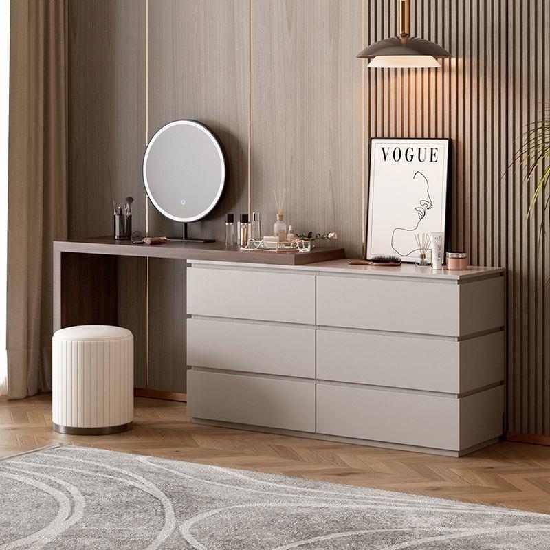 2024新款实木梳妆台卧室化妆桌斗柜书桌靠墙一体柜简约现代储物柜