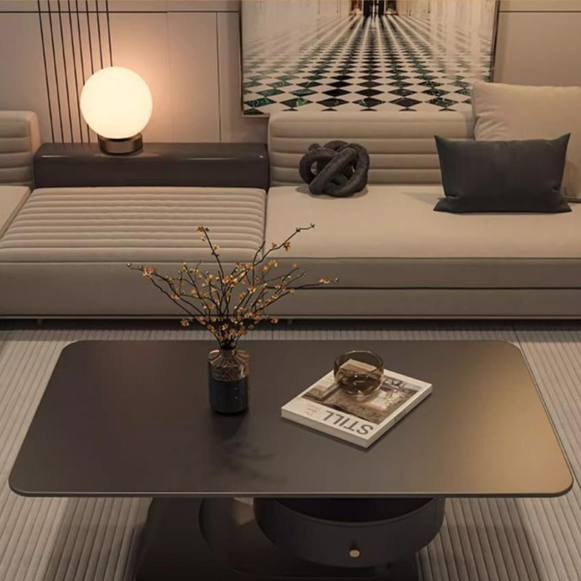 现代极简岩板茶几家用客厅小户型意式轻奢长方形桌子