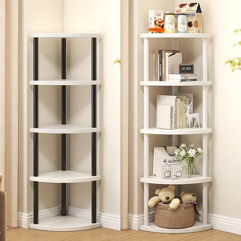 三角形角柜落地墙角置物架客厅拐角收纳架书架卧室餐厅角落转角L^