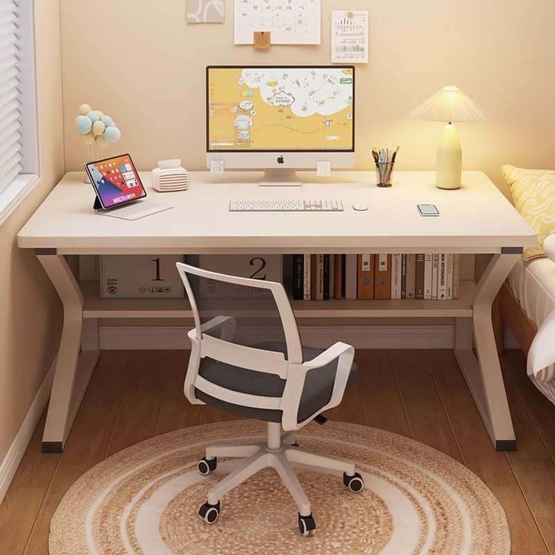 电脑桌书桌学生家用学习写字桌简约现代办公桌工作台带书架桌子
