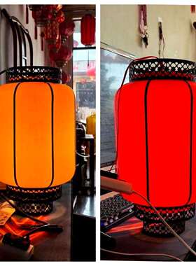 红黄色亚克力吹塑LED灯笼户外防水连串工程街道新年城市亮化装饰