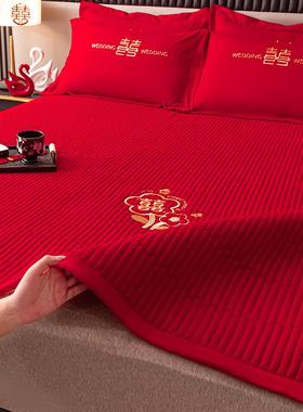 大红色婚庆加厚床垫软垫家用榻榻米垫可折叠睡垫新婚嫁娶垫被褥子