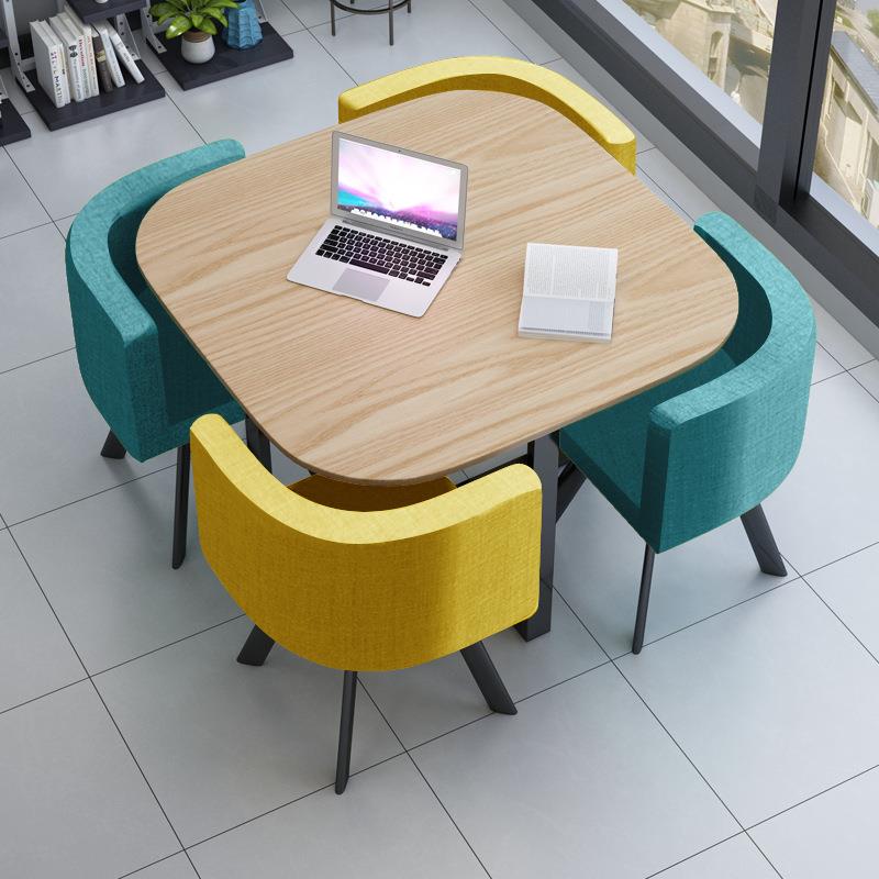 H&y简约接待桌椅组合洽谈桌店铺会客桌椅办公室休闲小圆桌方餐桌