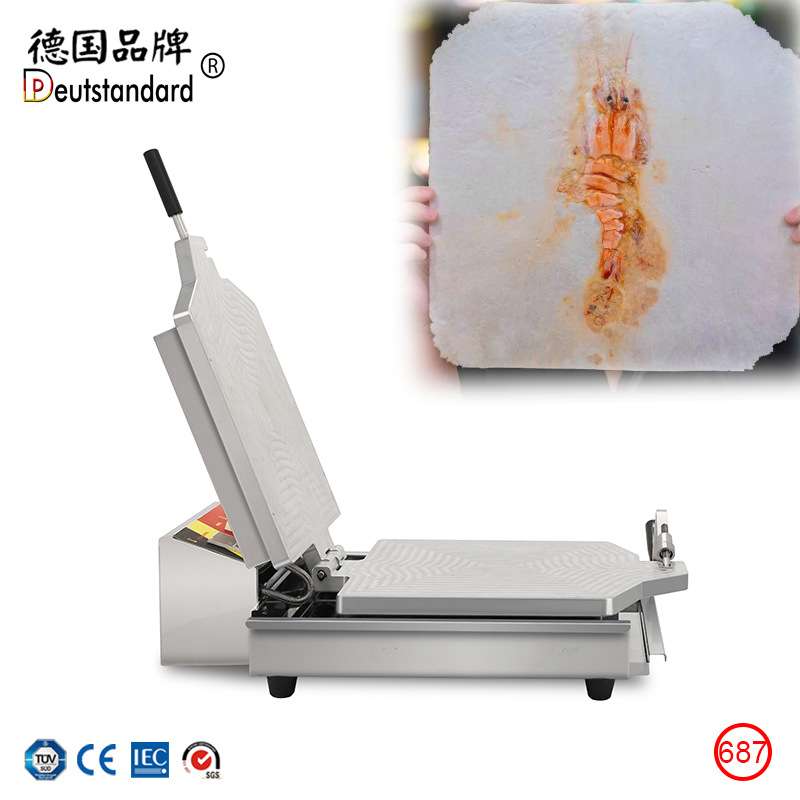 网红小吃甲骨文仙贝机虾鱿鱼压薄饼海鲜化石饼机器煎饼商用np687
