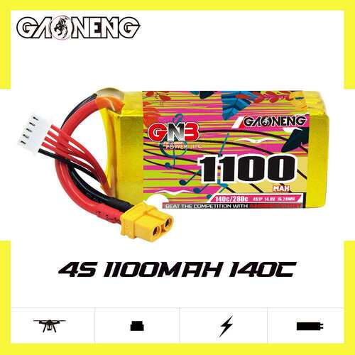 高能GNB 1100mAh 4S 14.8V 140C穿越机航模FPV锂电GAONENG LiPo