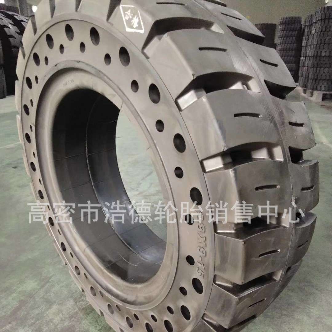 厂家直销400-8 600-9 700-9叉车实心轮胎规格全三层胶耐磨配钢圈