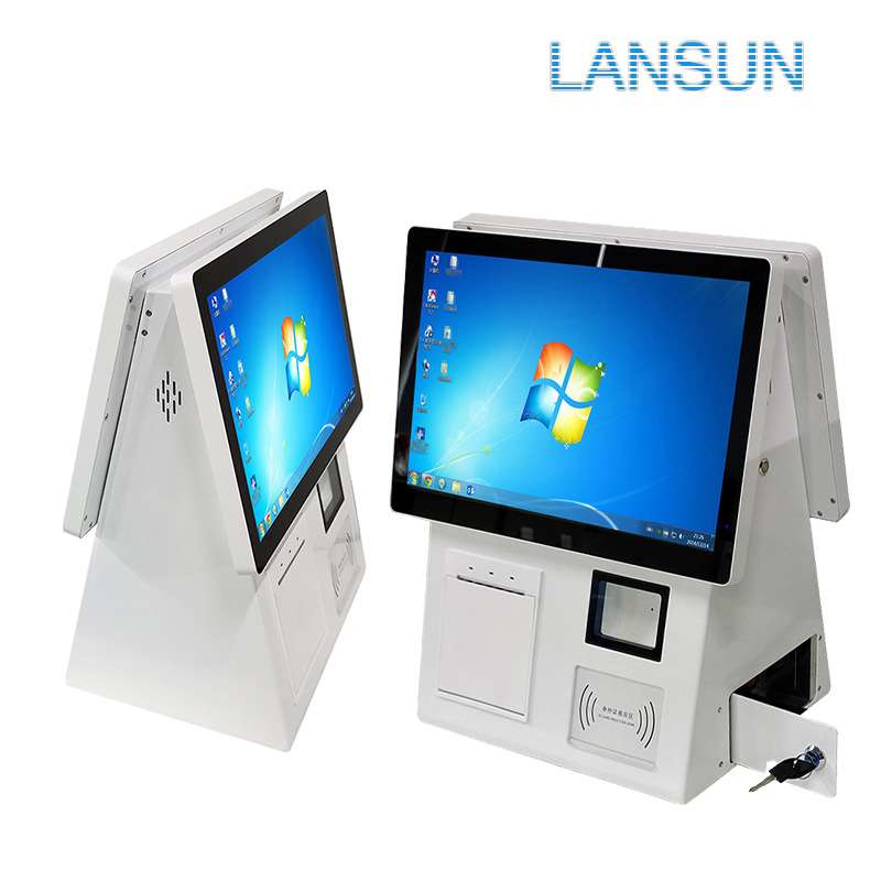 单/双面桌面触摸一体智能机 可内置读卡器小票机 智能收银点菜机