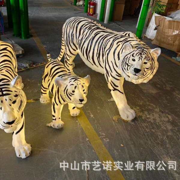 户外防水仿真树脂老虎造型灯游乐场动物观景台灯发光摆件装饰灯