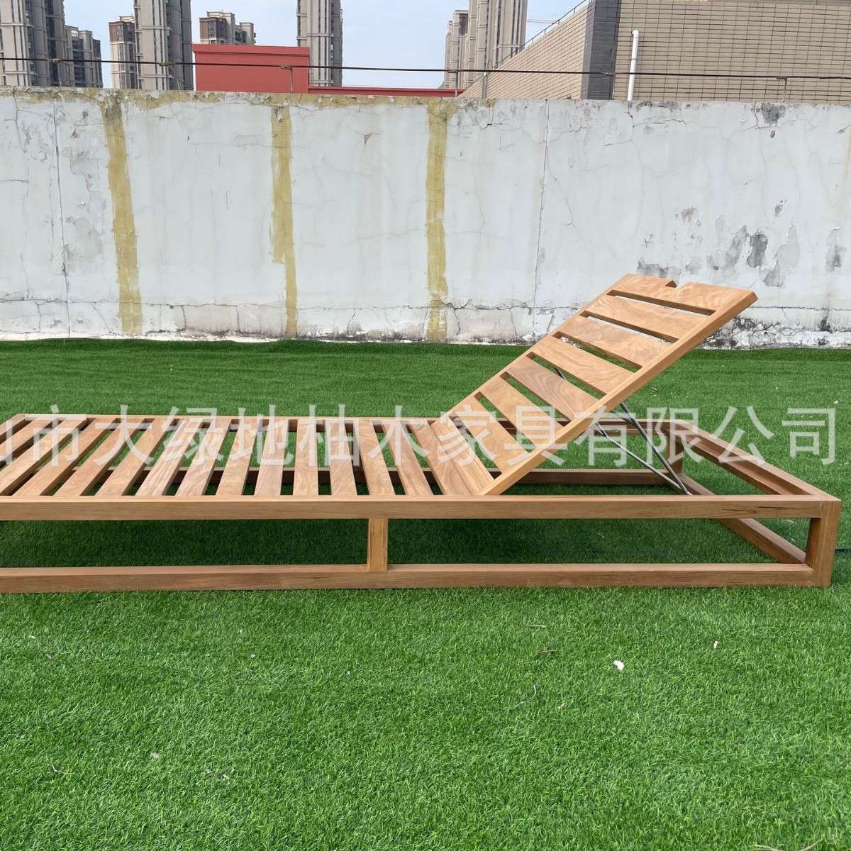 进口柚木户外躺椅别墅花园楼顶露天室外防水花园露台休闲实木组合