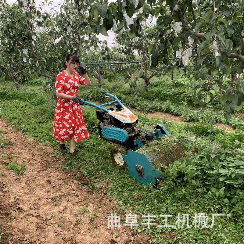 灵活手推式果园割草机 双离合微型锄草机 牧草秸秆割草粉碎机