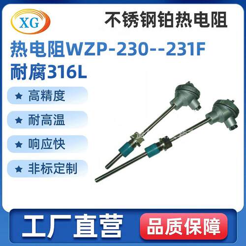 厂家供应多种联接热电阻WZP-230/231F耐腐316L装配式热电阻