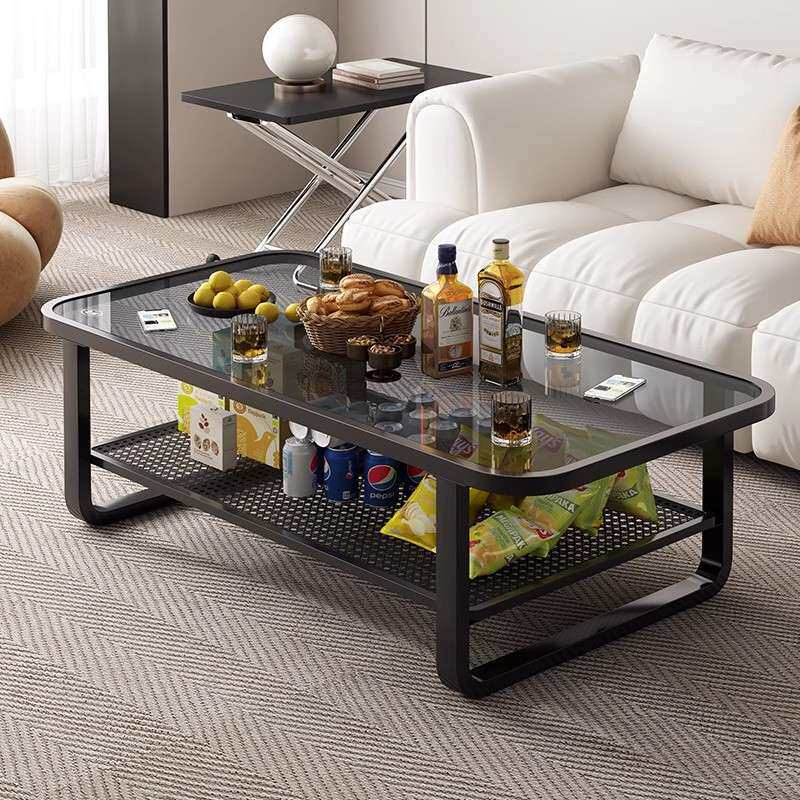 茶几客厅家用小户型桌子2025新款现代简约创意方形钢化玻璃茶几桌