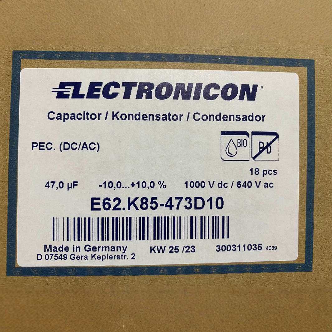 德国ELECTRONICON滤波电容E62.K85-473D10 1000v47uf 640vAC