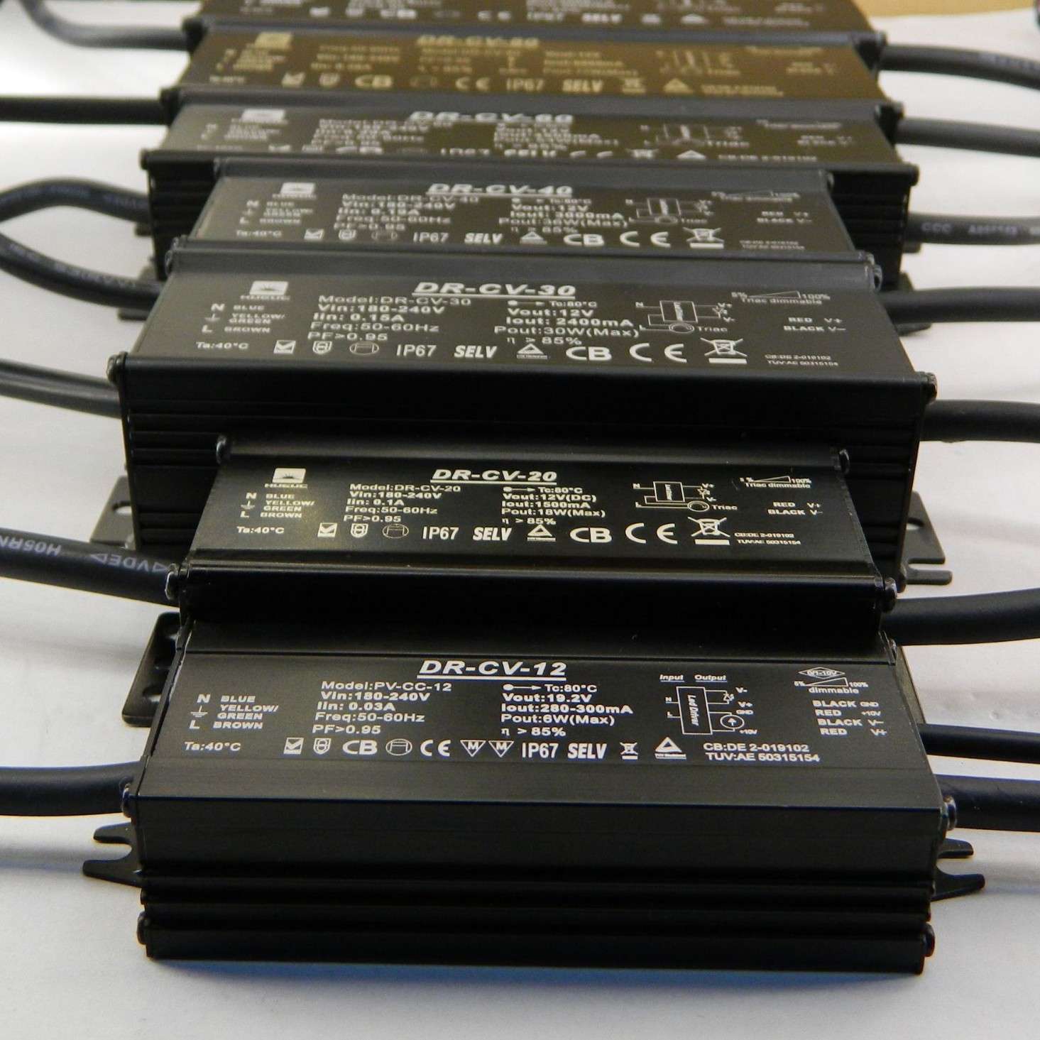 红宝石电容 240W 12V 16A 1-10VLED 恒压恒流调光防水户外驱动
