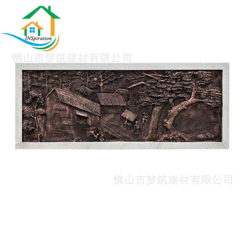 主题革命玻璃钢仿铜浮雕墙  文化景观浮雕  人造砂岩主题挂画