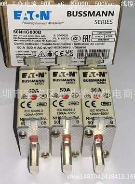 63NHG000B 熔断器 工作电流 63A、NH000、gG、500Vac、导电握耳