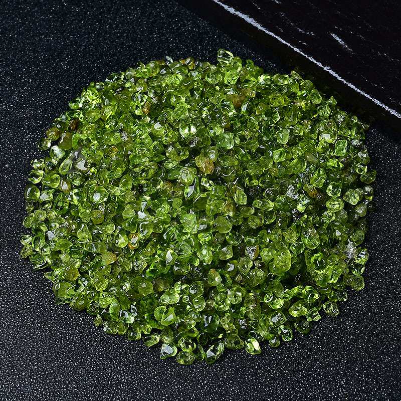 天然橄榄石碎石 鱼缸花盆装饰用品 小石子水晶碎石