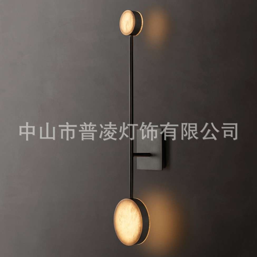 北欧轻奢现代简约卧室床头餐厅餐桌吧台天然云石单头全铜墙壁壁灯