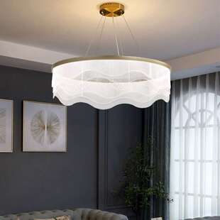 后现代轻奢吊灯客餐厅大气简约女儿房卧室北欧圆环形创意个性灯具