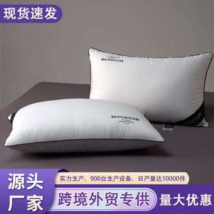 跨境出口A类100支全棉抗菌95白鹅绒枕头五星级酒店枕芯男女羽绒枕