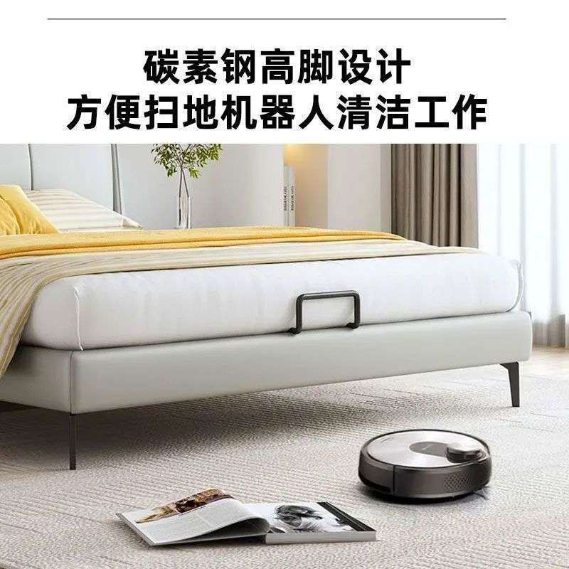 现代皮艺床轻奢意式皮床1.5简约家用双人床1.8北欧婚床主卧卧室