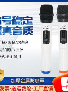 韩派HP-288无线话筒 U段调频会议家用卡拉OK唱歌一拖二式麦克风