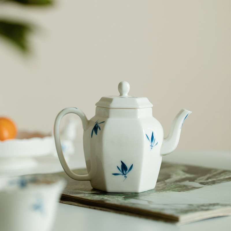 昌朴居纯手绘蝴蝶兰花茶壶家用中式陶瓷功夫小瓷壶泡茶器带过滤