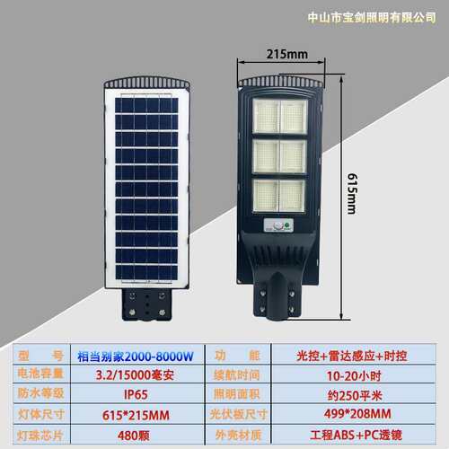 跨境solar light照明太阳能灯 户外爆亮庭院灯led一体化路灯光控