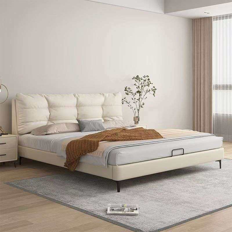 奶油风简约皮床主卧1.8米双人床小户型1.5米单人床家用软体皮艺