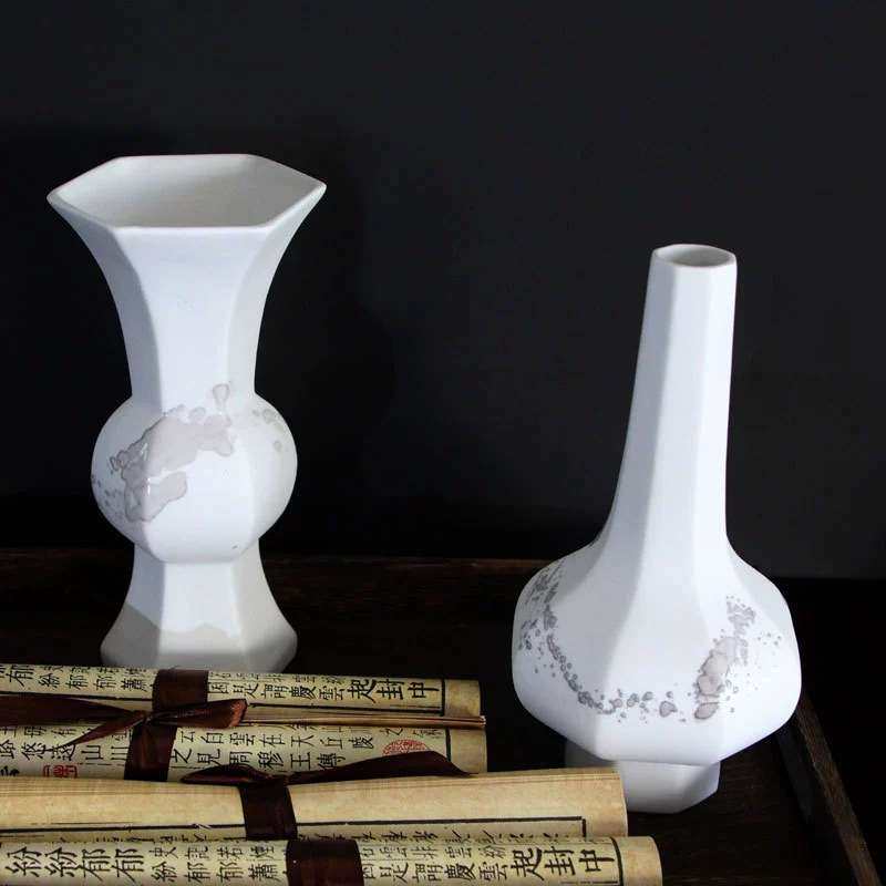 新中式陶瓷小花瓶样板房间软装饰品花器摆件茶室盆景餐桌仿真花艺,鲜花速递/花卉仿真/绿植园艺,割草机/草坪机,淘宝优惠券,粉丝福利购,淘宝优惠卷