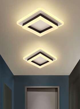 LED水晶过道灯走廊灯玄关灯按钮式吸顶灯圆形客厅暖白阳台灯