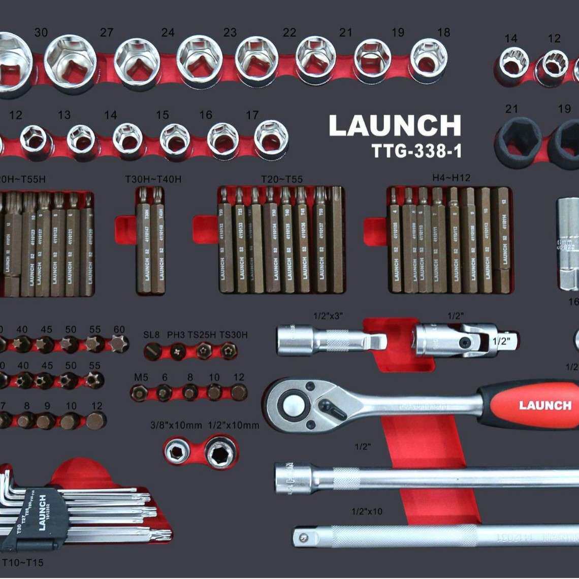 元征Launch TTG-338 338件机修工具车套件保养工具套装