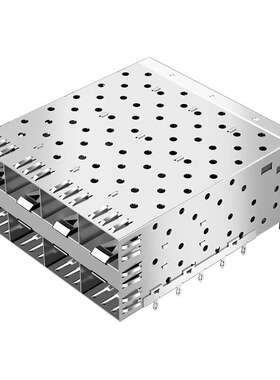厂家直销2x4光笼子不带导光柱压接脚有月牙SFP+屏蔽罩1658390-2