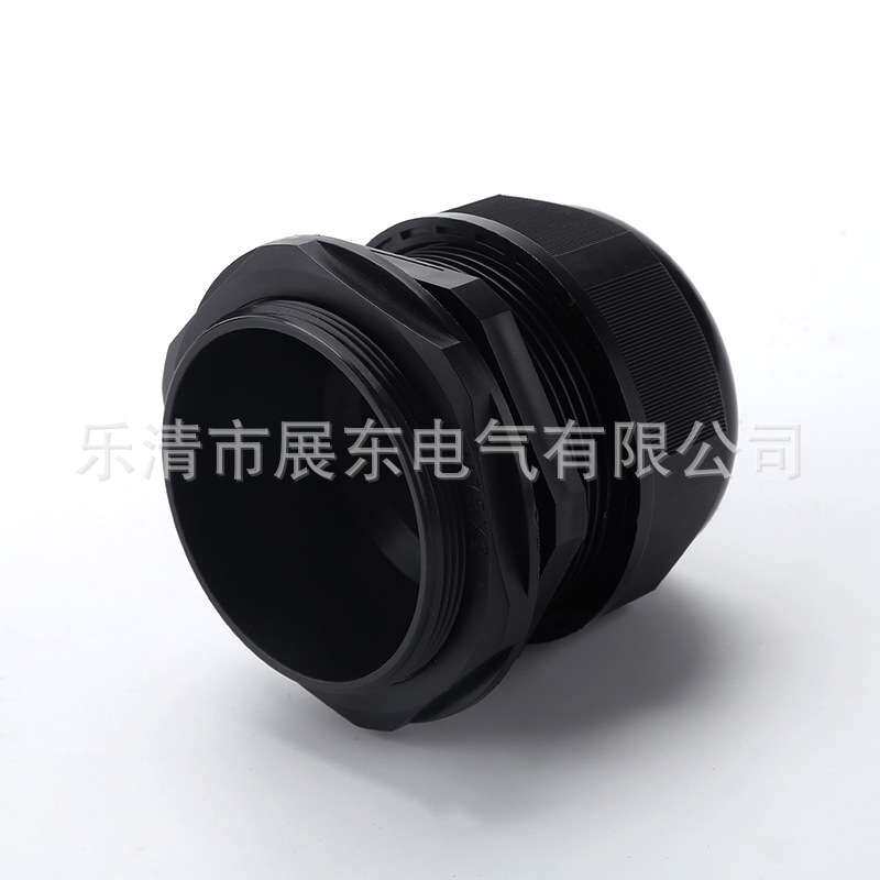 供应塑料电缆接头M75X2黑色防水接头尼龙防水出线口固定头填料函
