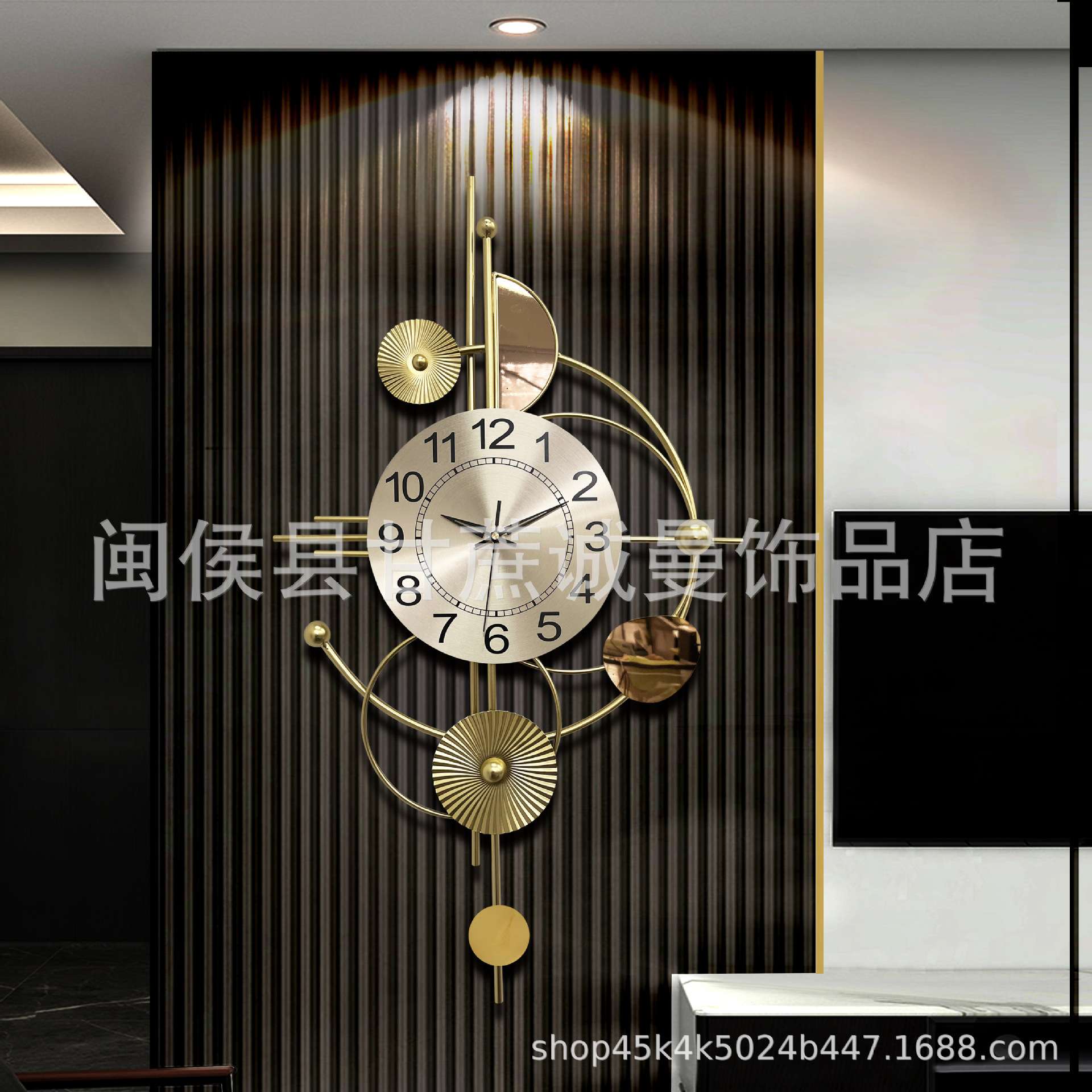 创意个性餐厅钟表挂钟家用轻奢装饰时钟挂墙静音客厅时尚简约挂表