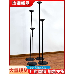新款婚庆铁艺路引步步高烛台路引灯舞台婚礼装饰摆件橱窗布置道具