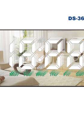 LED千层镜面电子钟3655L创意多功能大屏幕温度显示静音闹钟