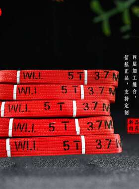 5T6m扁平吊带5吨8m双扣起重板带5T4m7m10m12m工业行车吊装带