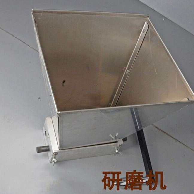 手摇不锈钢对辊五谷研磨机啤酒麦芽杂粮破碎粉碎机调味器