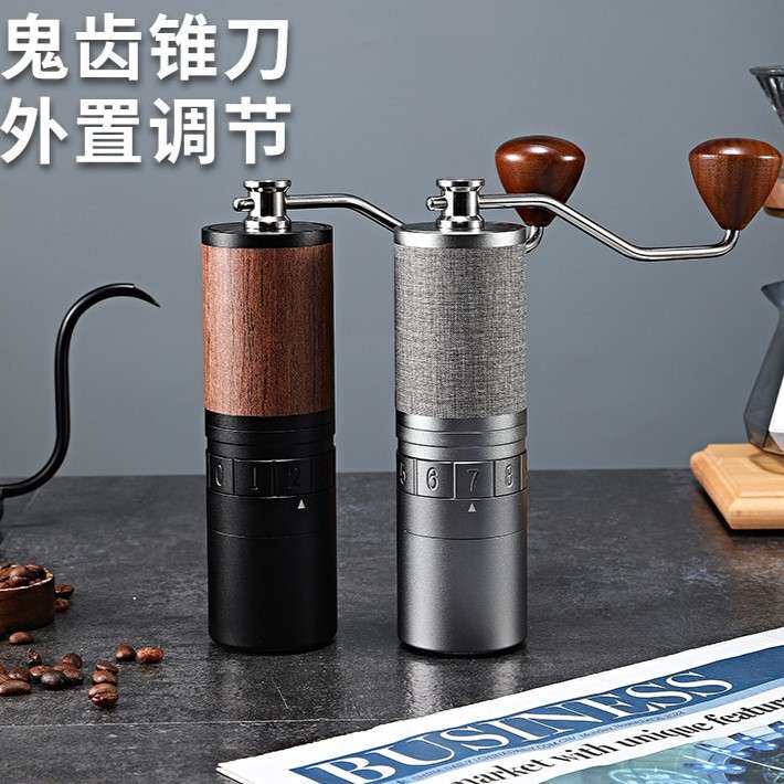 专业级鬼齿镀钛手摇咖啡磨豆机 家用研磨CNC咖啡豆户外磨豆机