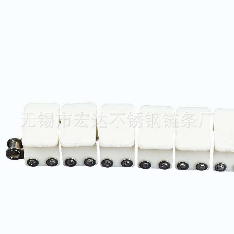 理料线尾架托块链 单排工业传动输送链条 不锈钢带盖板链条 厂家