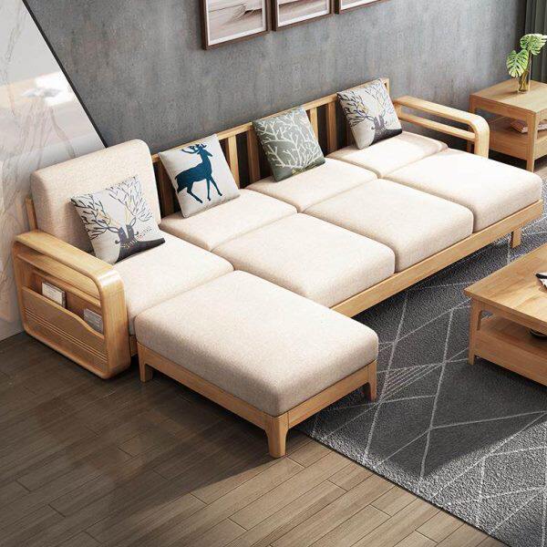 北欧全实木沙发组合1234三人位客厅茶几贵妃小户型轻奢现代简约