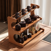 桌面博古架茶桌杯架收纳置物架z非实木小型茶具紫砂壶展示摆放架