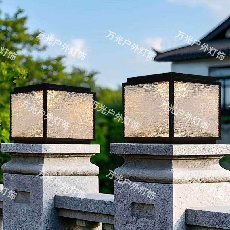 太阳能柱头灯户外防水别墅花园墙头灯家用室外庭院围墙大门柱子灯