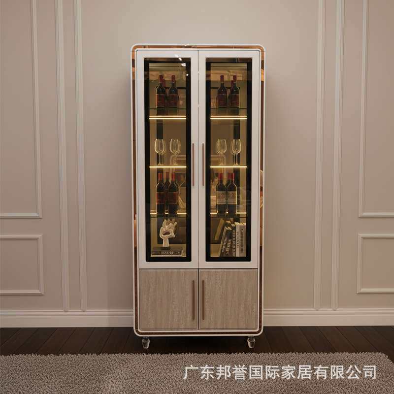 现代轻奢家用餐厅家具套装豪华长方形成套木制1桌6椅带餐边柜酒柜